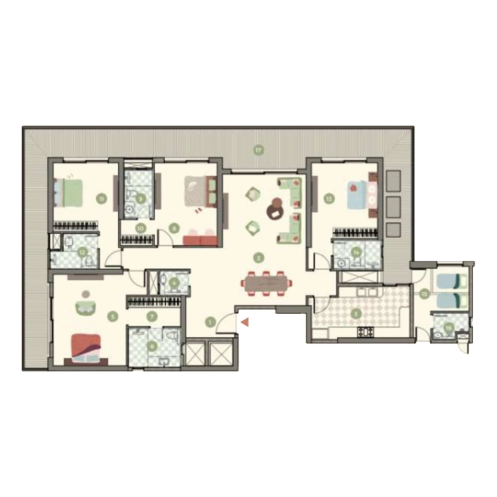 M3M Cosmos 3.5 BHK Floor Plan